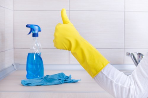 Experienced carpet cleaners working on a high-traffic carpet area